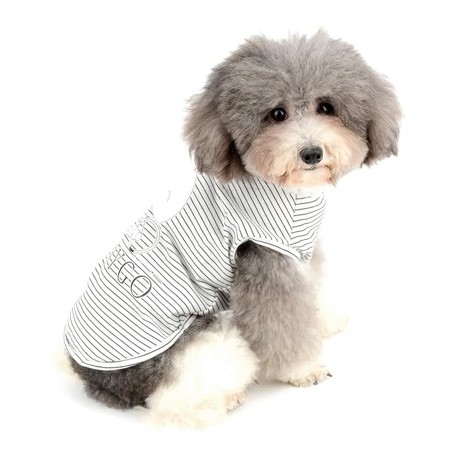 Zunea Camisetas para perros pequeños Chico Chaleco a rayas Verano Tank Top Ropa de Cachorro Mascota Gatos…