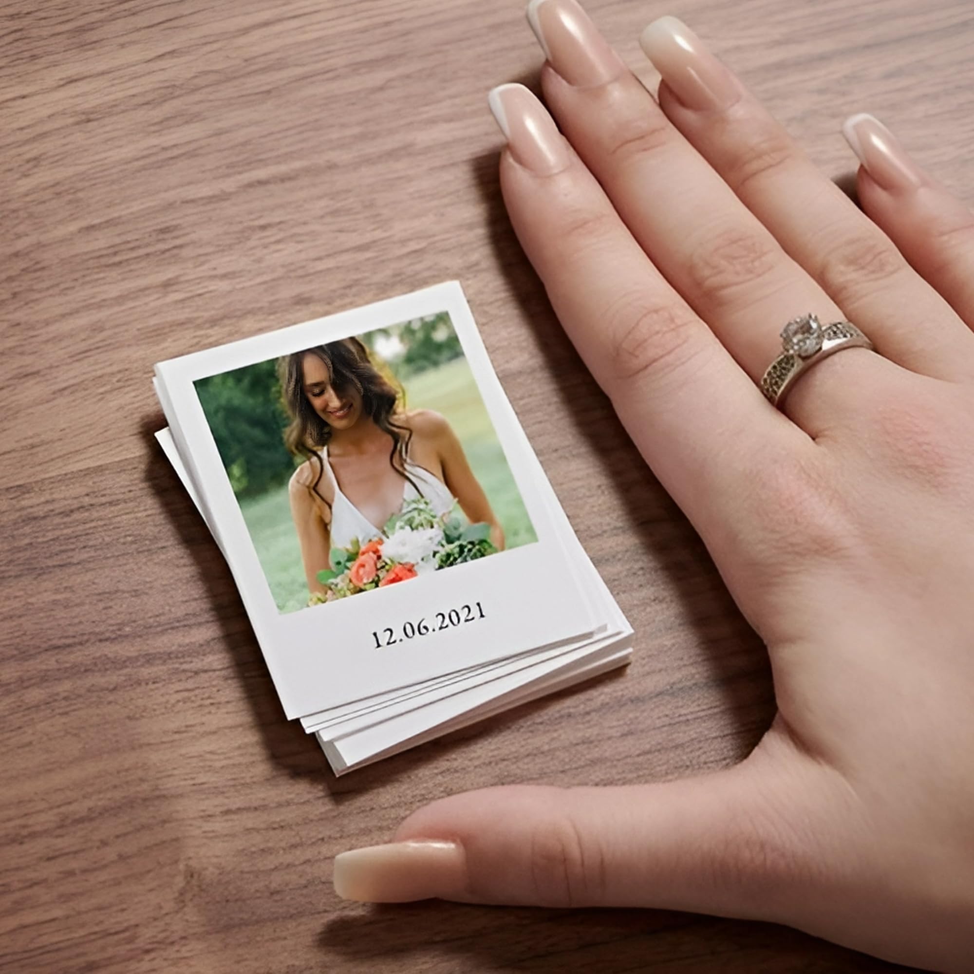 Fairus CUSTOMIZED 5 Mini Photo Print WITH Your Photo and Your Text - Personalised Keepsake - Gift on Birthday, Anniversary, Baby shower, Christmas, Rakhi, Diwali