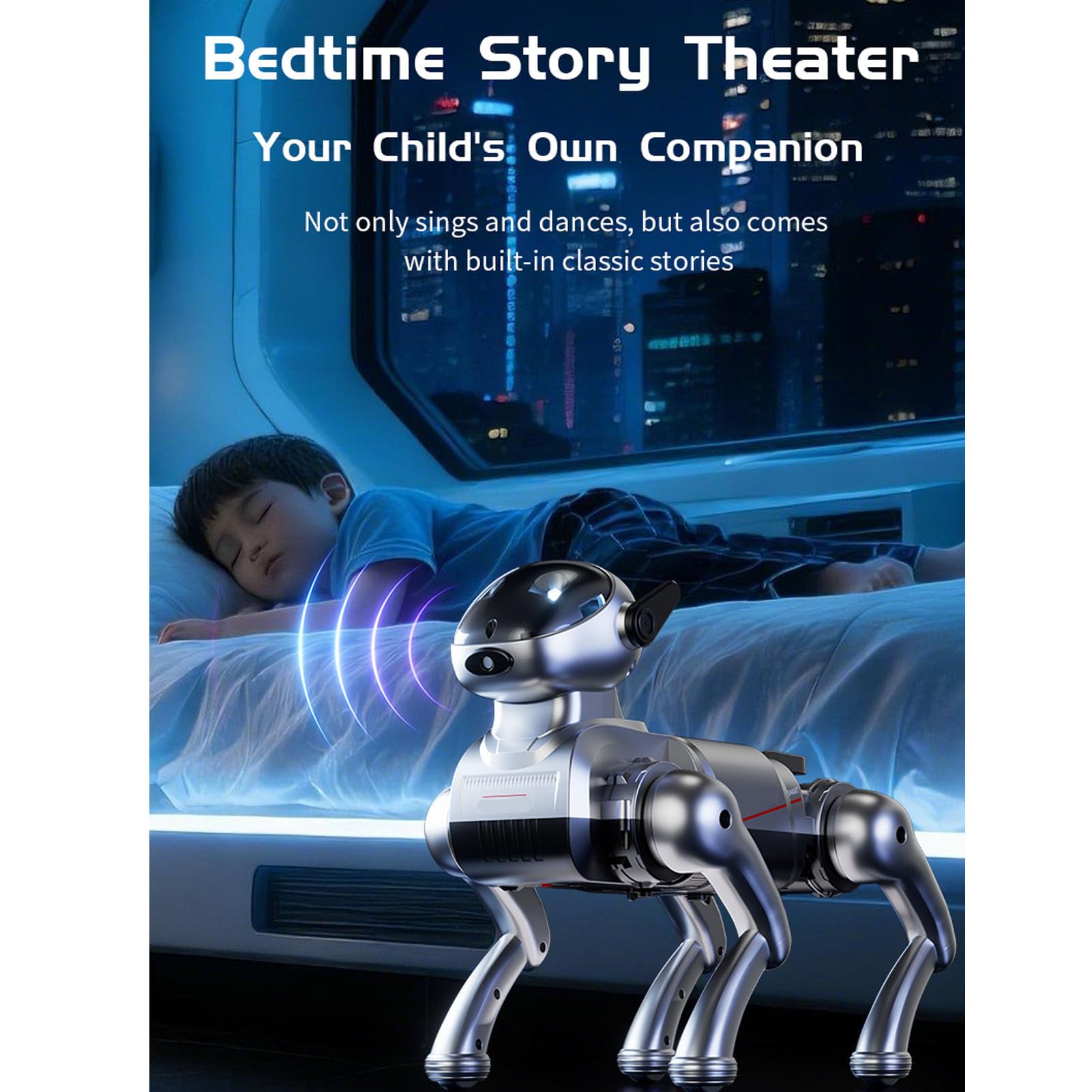 Perro Robot Inteligente AI para Niños | Control de voz por aplicación programable, ojos LED, cantos de baile, teatro de cuentos, regalo electrónico interactivo