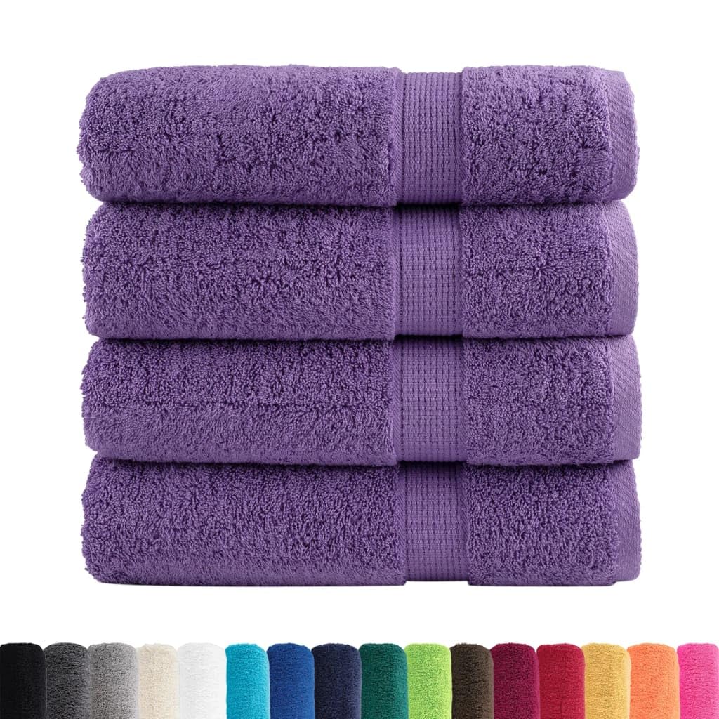 Serviettes de Douche Violettes en Coton Peigné de Qualité Supérieure