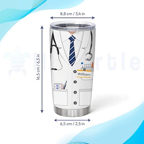 Miniatura 3 de Hyturtle Regalos personalizados para médicos para hombres, vaso de médico de 20 onzas, 30 onzas, acero inoxidable, aislado, taza de viaje, regalo de