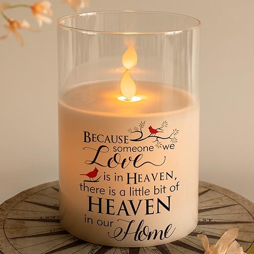 HN HAIINAA Flameless Memorial Candle, Real Wax LED Candle