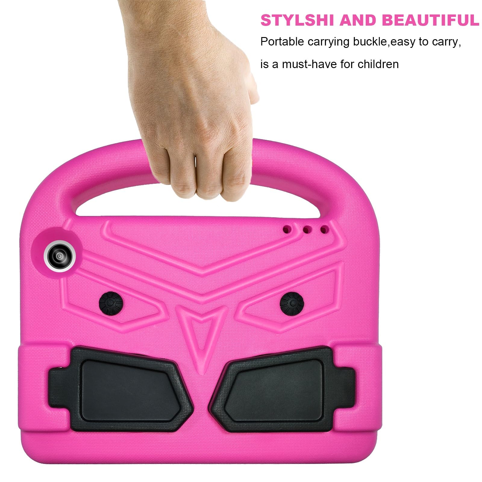 Etui ochronne na tablet do Kindle Fire 7 12. generacji 7 cali 2022 etui na tablet dla dzieci, lekkie, odporne na wstrząsy, odporne na upadki, etui na tablet z uchwytem i podpórką (ROSE