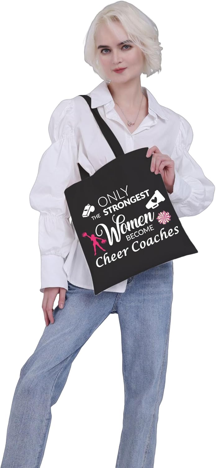 VAMSII Cheer Coach Tote Bag Cheerleading Coach Gifts Bag Cheerleading Gifts for Coaches Instructors Shoulder Bag(Women Cheer Coaches tote) - Image 2