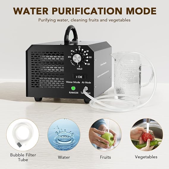 Ozone Generator, 30,000 mg/h Ozone Odor Eliminator for 300 m² Room, Industrial Air Purifier with Air & Water mode, Ozone Machine Home Ozone Deodorizer with Timer for Room, Farm, Hotel, Home, Office