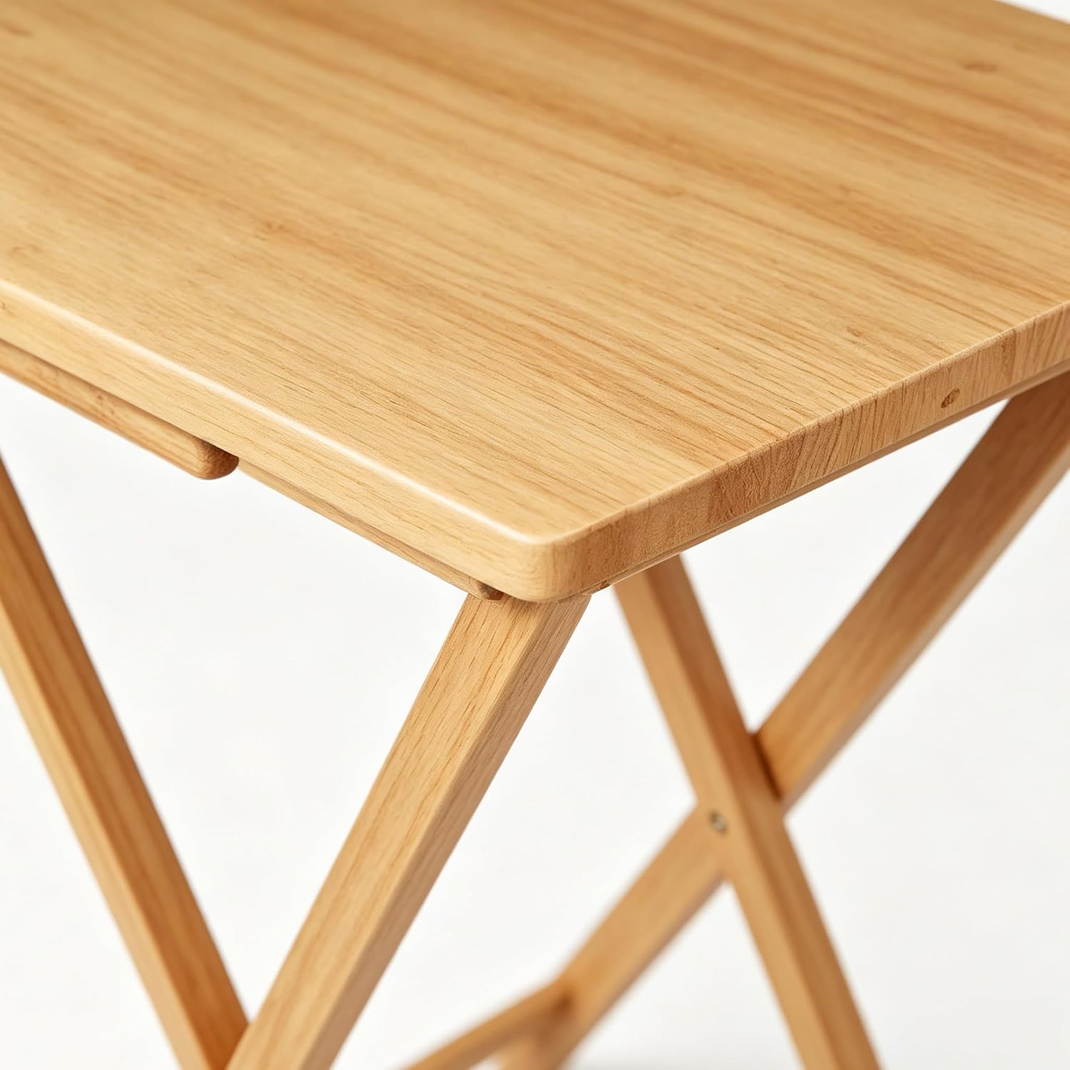 Foldable TV Tray, Indoor Use for Compact Areas, Practical TV Dinner Table, Easy to Store Folding TV Table（Rubberwood）