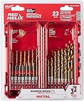 Milwaukee 48-89-4631 23-Piece TiN Shockwave Impact Duty Drill Bit Kit - Precision Starts, Rapid Chip Removal, Heavy Duty Case