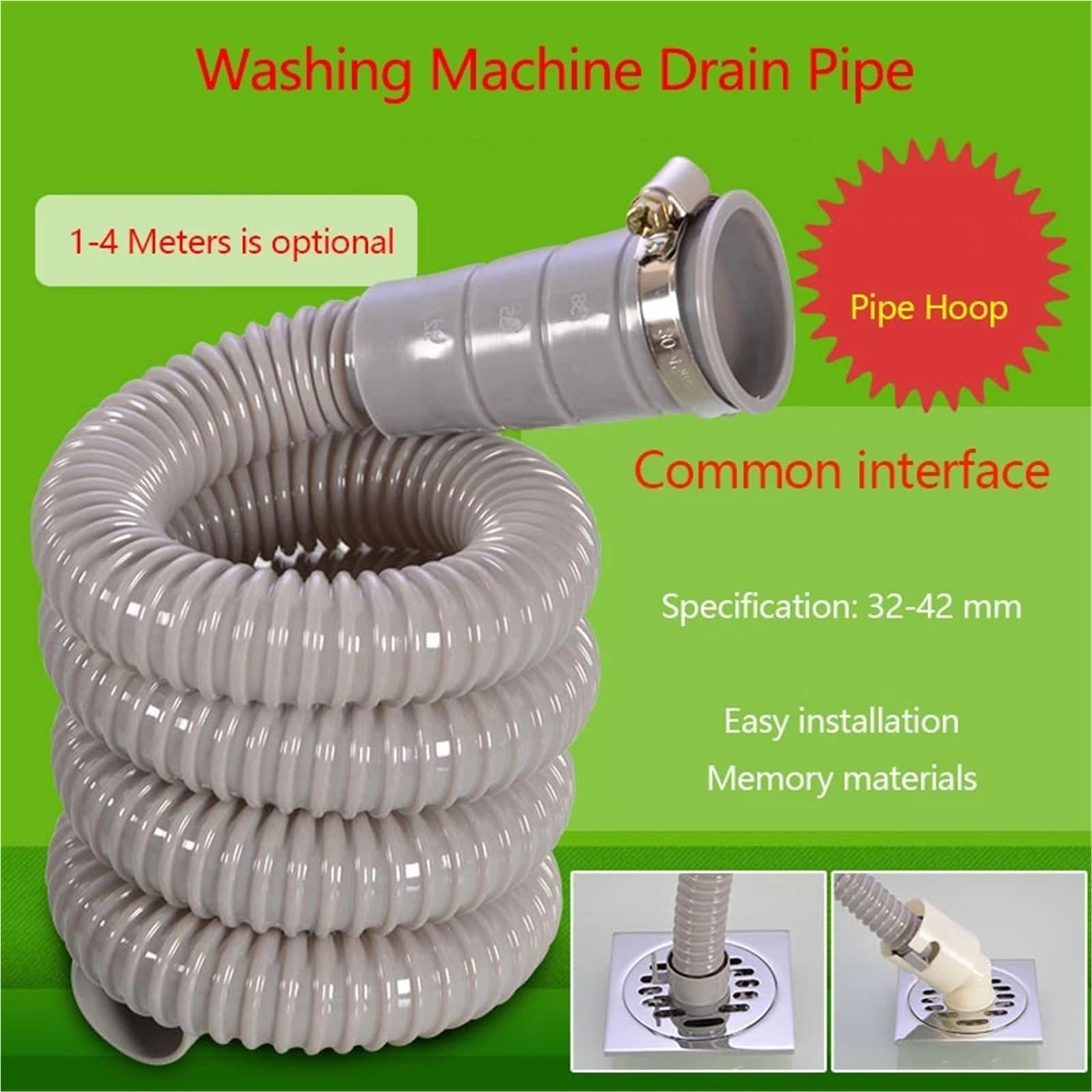Ablaufschlauch-Verlängerung für Waschmaschine, für Waschbecken, flexibel