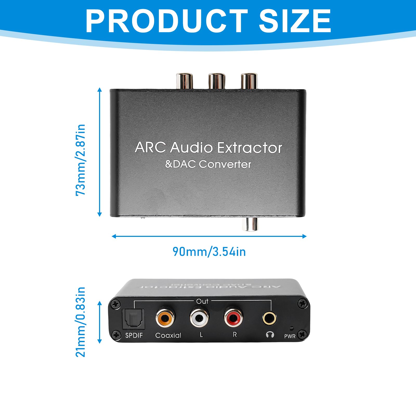 Extracteur Hdmi Audio Extracteur Audio ARC Multifonction - HDMI, Optique, Coaxial - Sortie 3.5mm Stéréo Amplificateur Audio Haute Qualité
