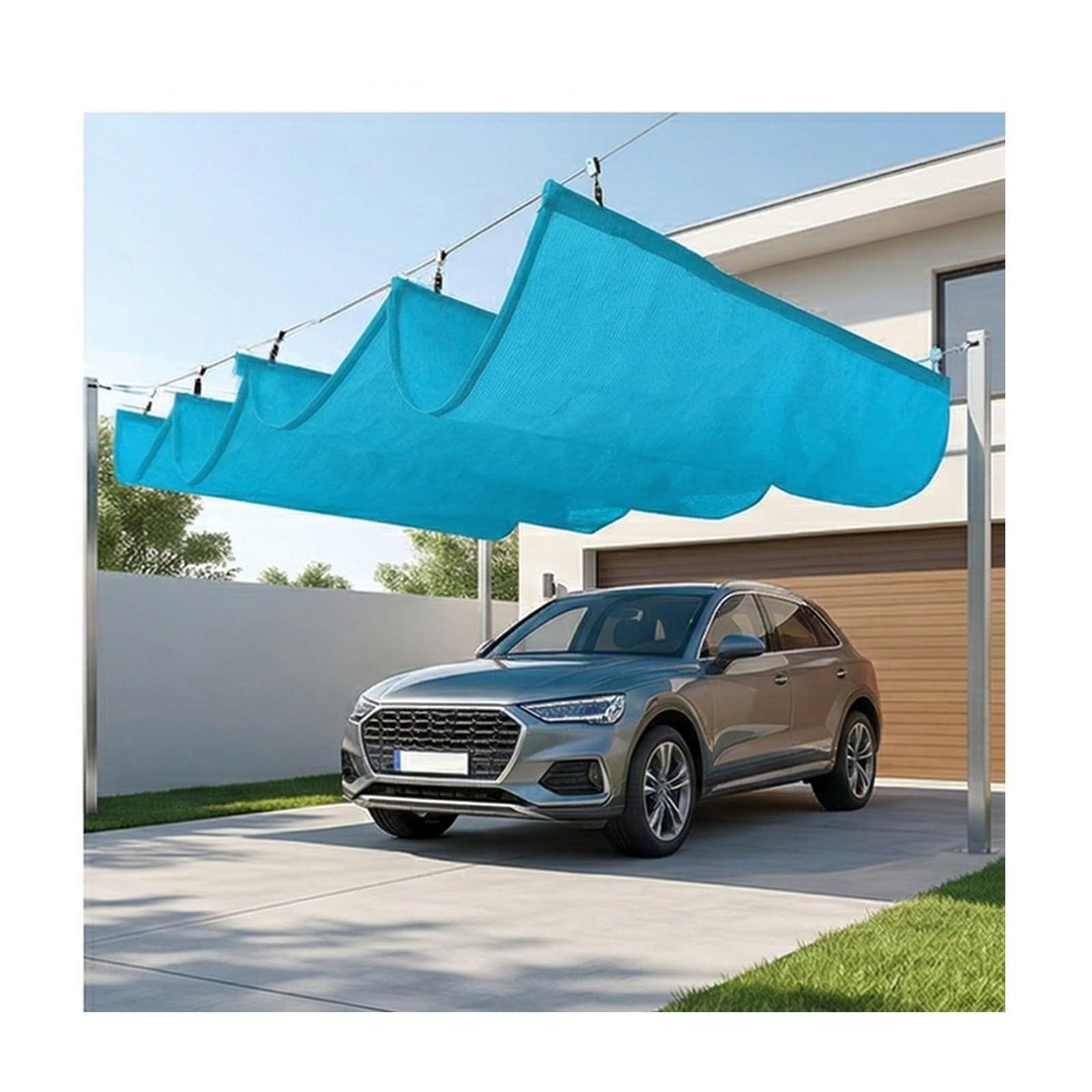 Filet d'ombrage durable rétractable contre la chaleur du patio