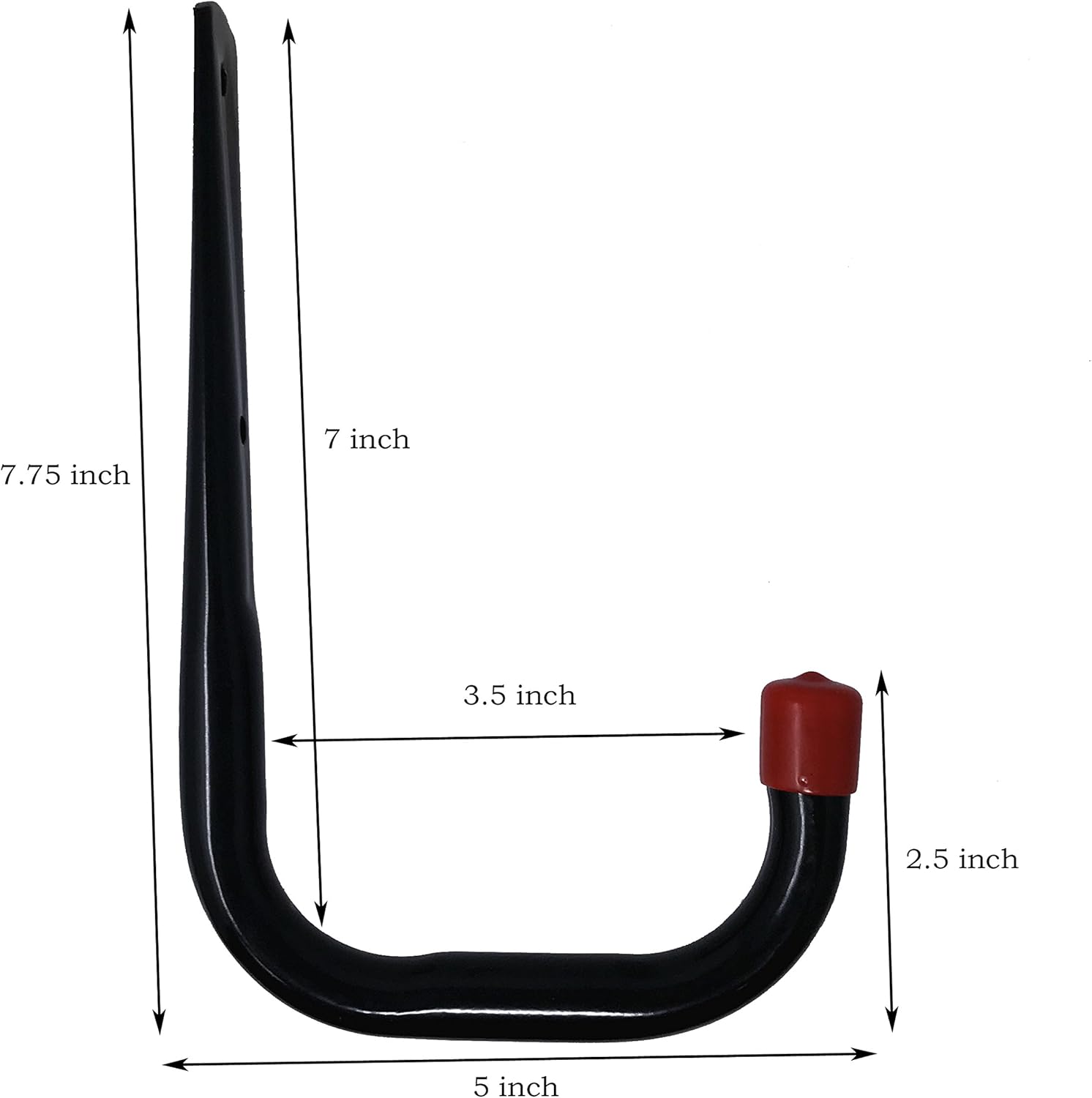 Tetra-Teknica UH02-6P Heavy Duty Garage Storage Utility Hooks, Medium Size, Color Black, 6 per Pack