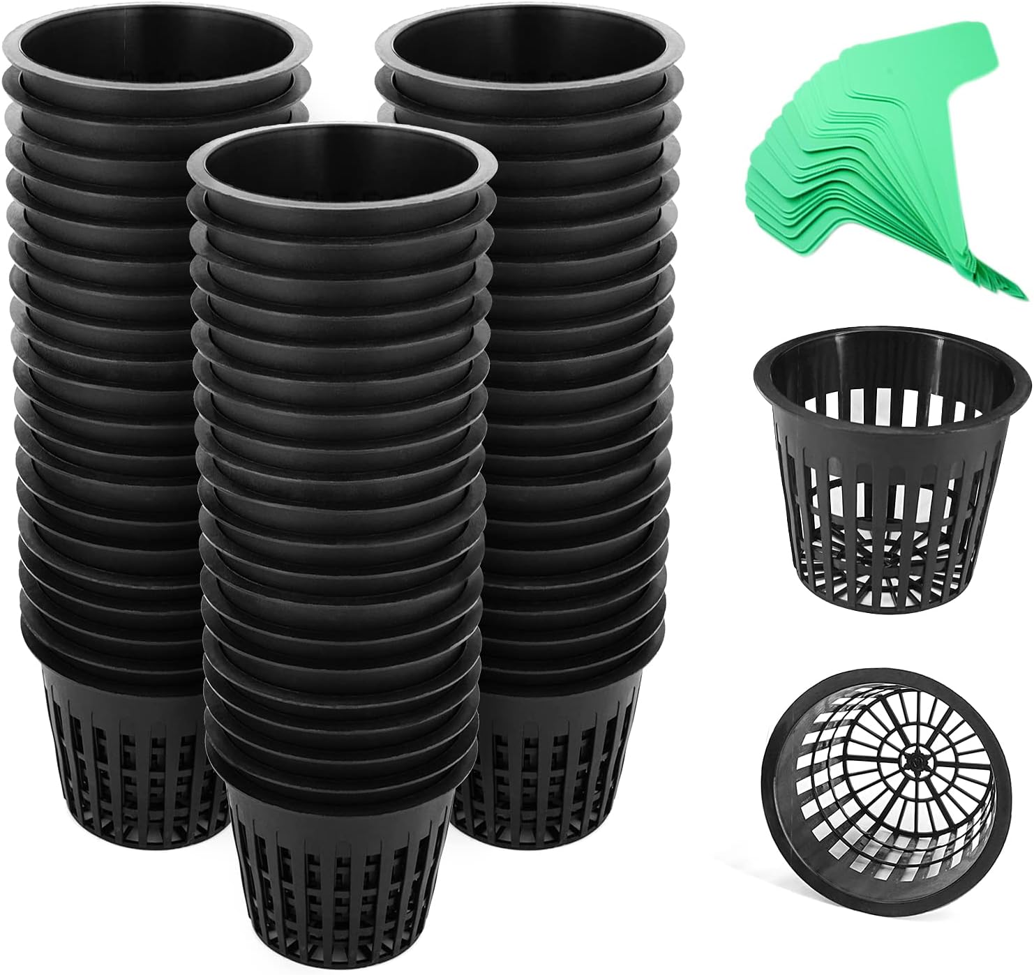 Amazon.com: Business King 3 Inch Net Pots for Hydroponics 60 Packs with ...
