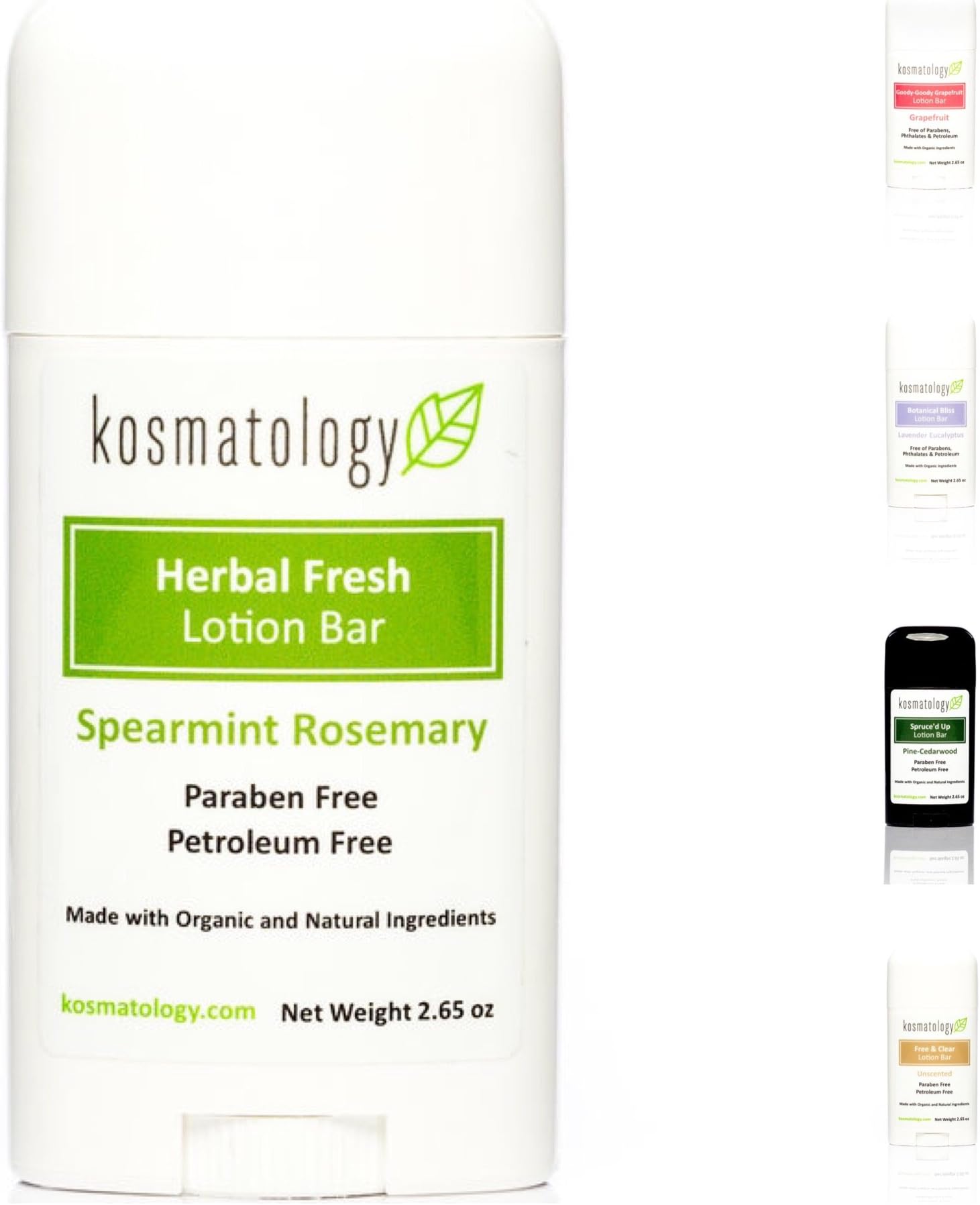 Herbal Fresh (Spearmint-Rosemary) Organic Moisturizing Lotion Bar | Vegan and Cruelty-Free | Mess-Free MoisturizerMADE SAFE