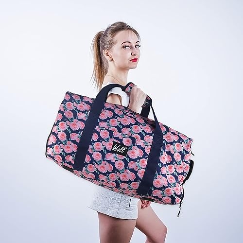 Miniatura 5 de WOLT Bolsa de viaje Bolsas de fin de semana para mujer, bolsa de transporte para artículos personales de 40 litros con bolsillo para ropa húmeda y