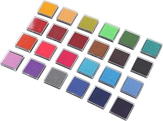 Keenso Ink Pad 24 Colors Washable Wide Applications Stamp Ink Pad for Kids for DIY Handicrafts Card Making Playdough, Magnetic Playdough, Colored Clay, Soft Clay