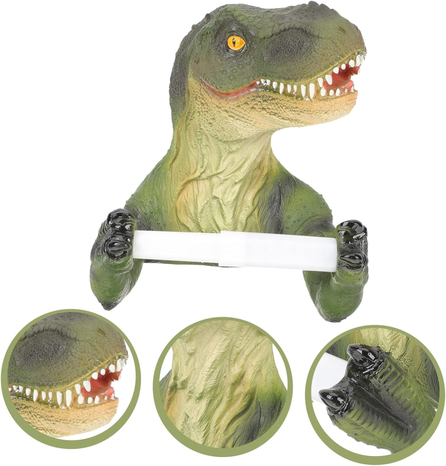 DOITOOL Space-Saving Dinosaur Decor Wall-Mounted Paper Rack Toilet Paper Holder for Home