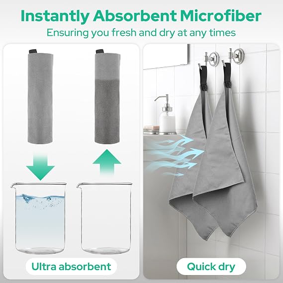 Alyvisun 4Pcs Microfibre Towel Set Quick Dry Travel Towel
