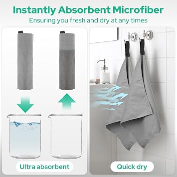 Alyvisun 4Pcs Microfibre Towel Set Quick Dry Travel Towel