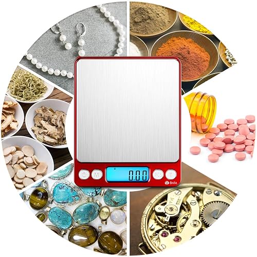 Miniatura 7 de AMIR Báscula digital de cocina mejorada, 17.76 oz de bolsillo para joyas, báscula de alimentos para cocinar con pantalla LCD retroiluminada, 2