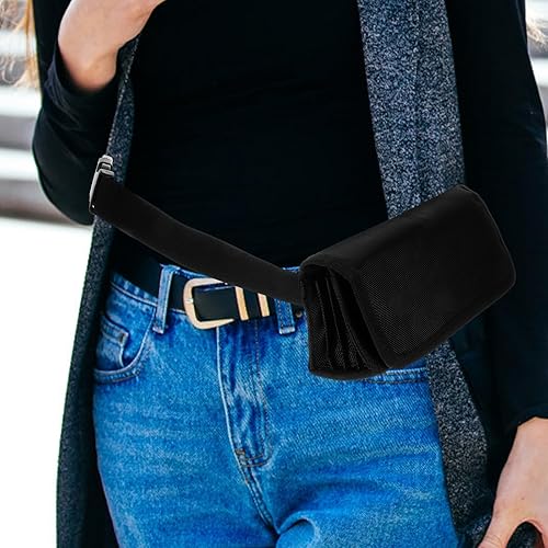 Miniatura 8 de Riñoneras para mujer, riñonera, cangurera, cajero, pequeño cambio, bolso de cajero Miss negro (9.1x2.4x3.1 in), Negro -, Pequeña