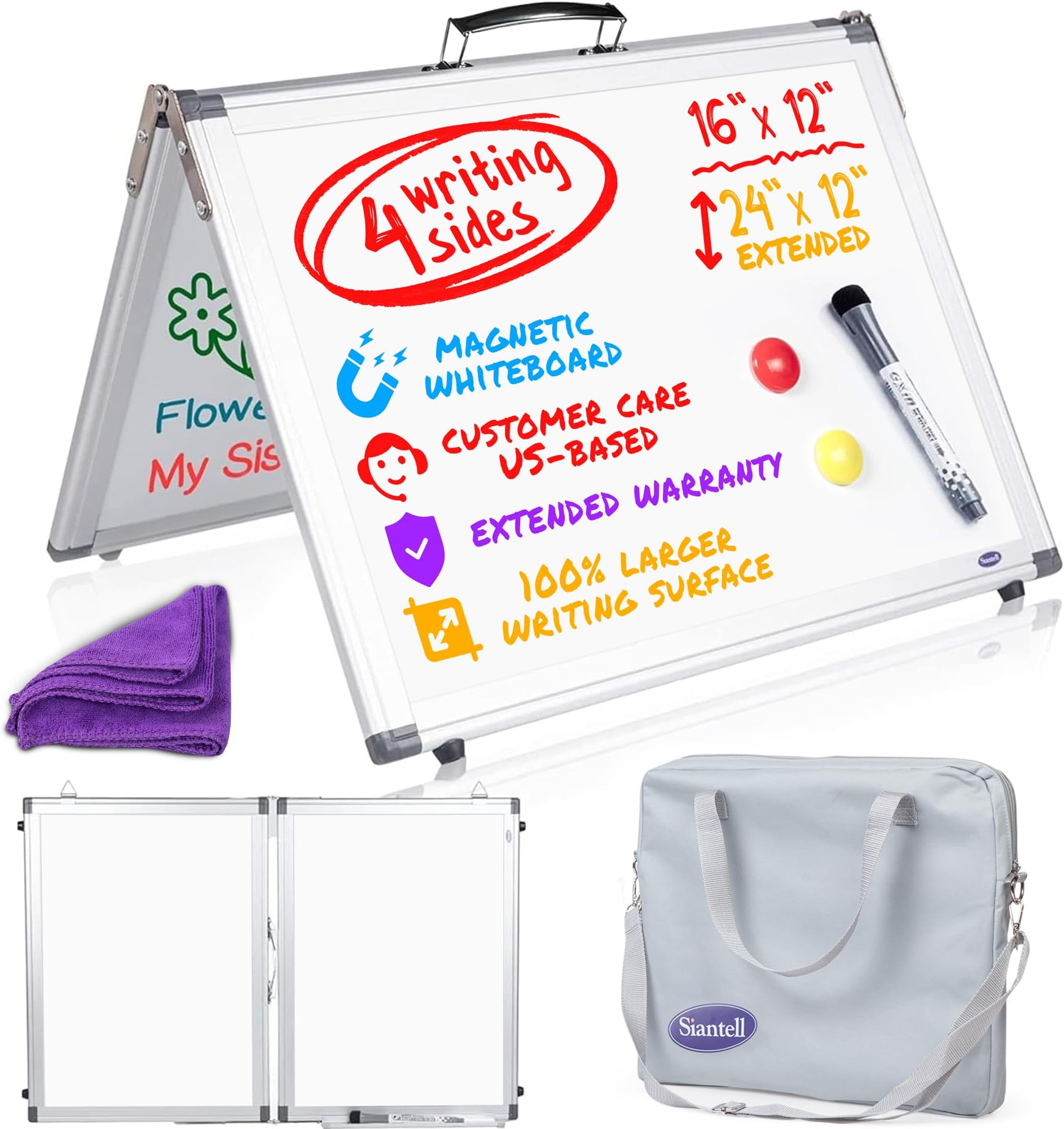 Small Dry Erase White Board Desktop Whiteboard