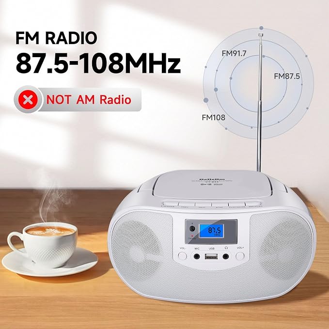 Radio CD portátil con Bluetooth y control remoto miniatura 5
