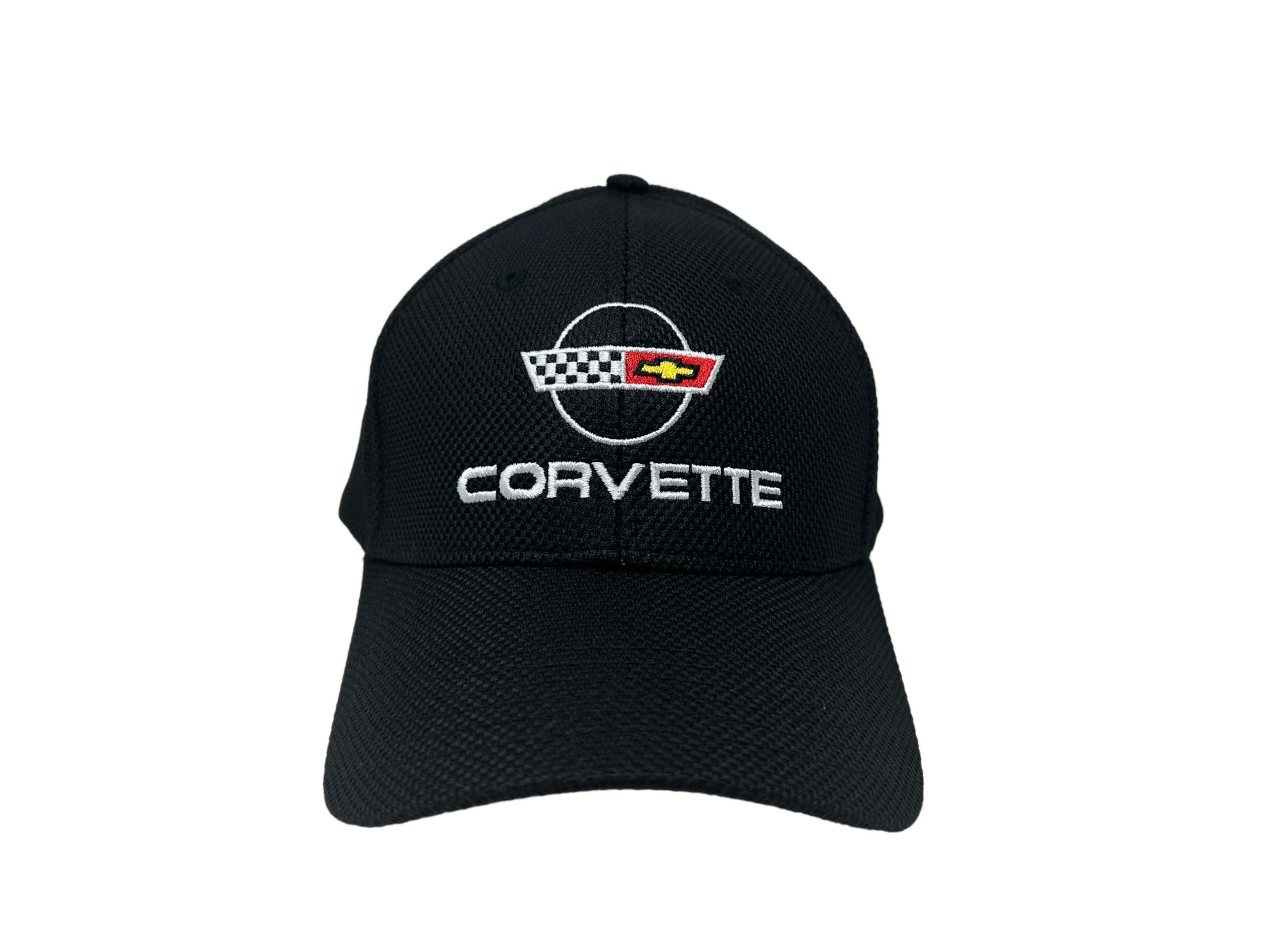 Corvette Embroidered Stretch Fitted Hat - Chevrolet Performance Racing Cap - Officially Licensed by GM