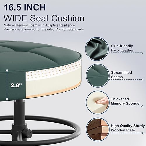 Miniatura 5 de Misolant Silla de dibujo, silla de oficina alta sin brazos con anillo para reposapiés para escritorio de pie, pequeña silla ejecutiva de piel