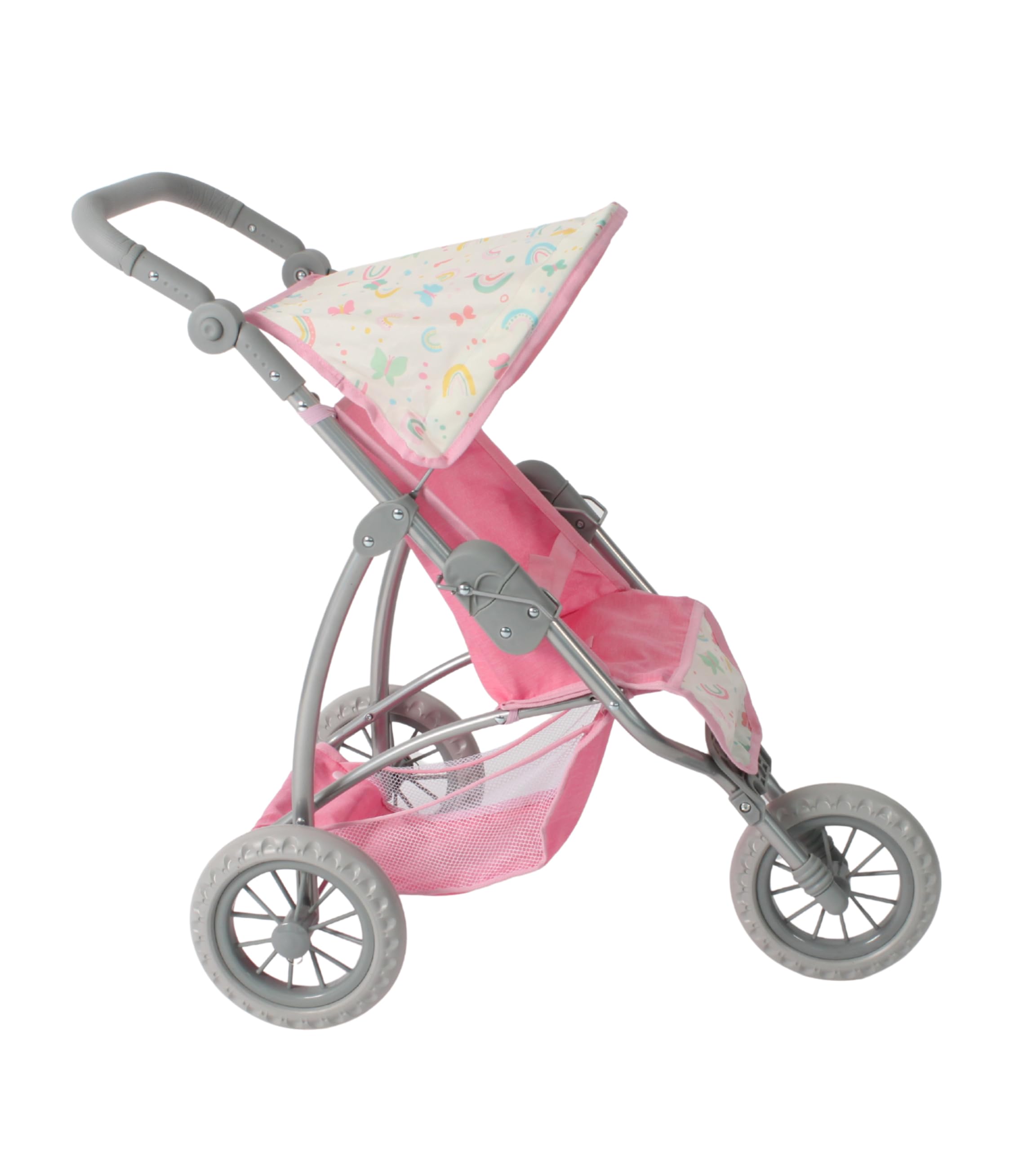 Bayer Chic 2000 - Cochecito de muñecas Leon, Jogging Buggy para niños de 4 a 8 años, Mariposas, Color Rosa