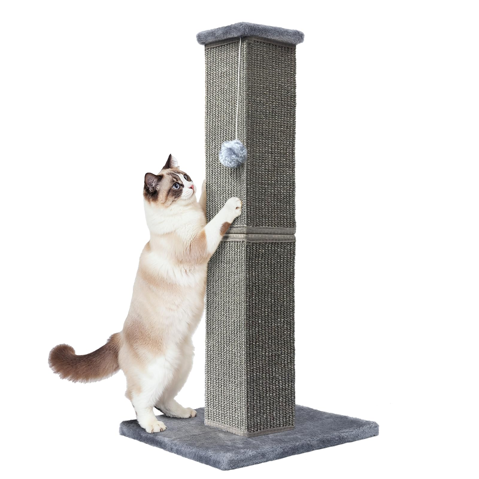 YULOYI Cat Scratching Post 32 Inch for Indoor Large Cats and Kitten, Nature Sisal Tall Cat Scratch Post, Sisal Cat Scratcher Improve Cat's Scratching