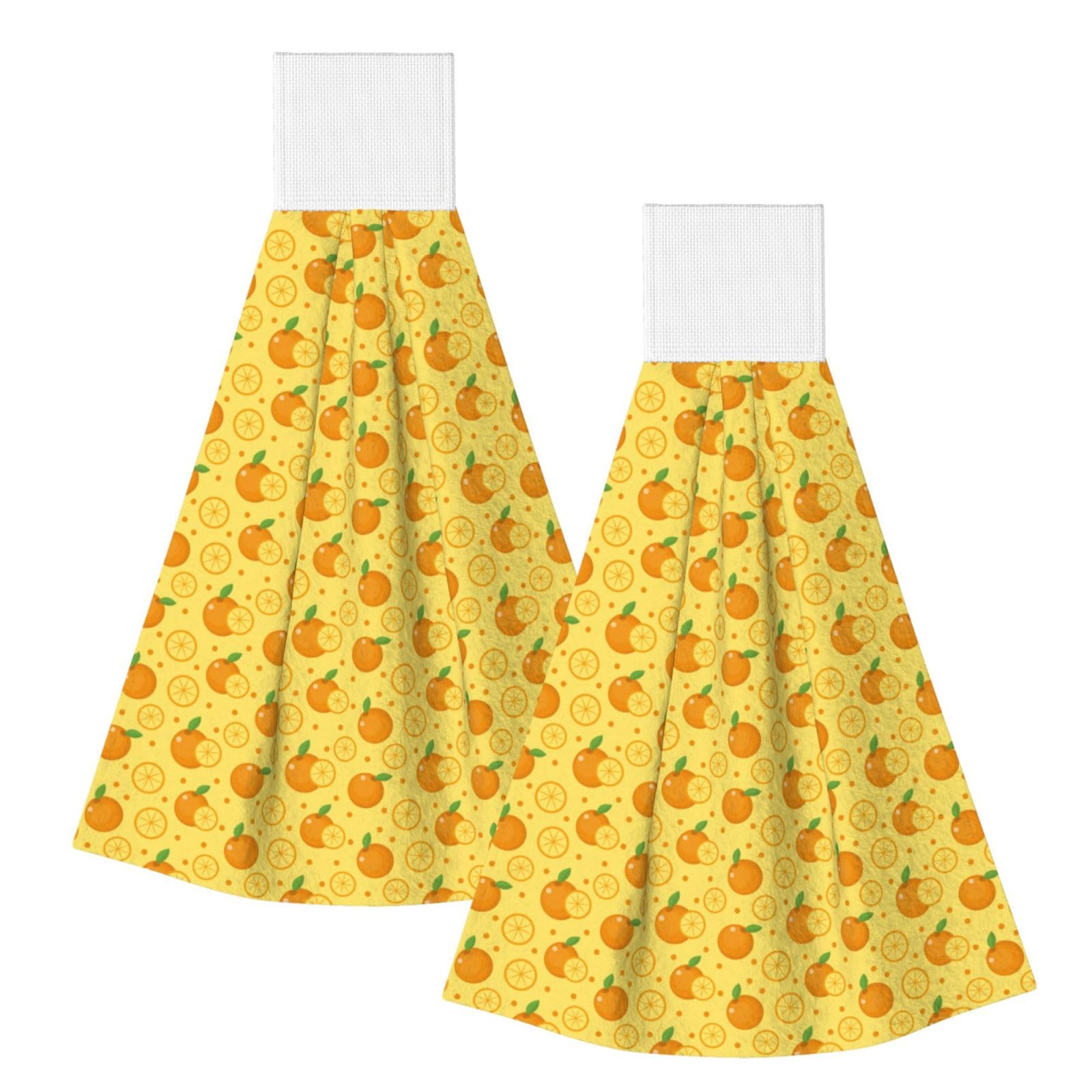 Noble Ren Orange Slices Hand Towel Hanging Kitchen Towel Velcro Dry Towel Highly Absorbent Suitable For Bathroom/Living Room/Toilet