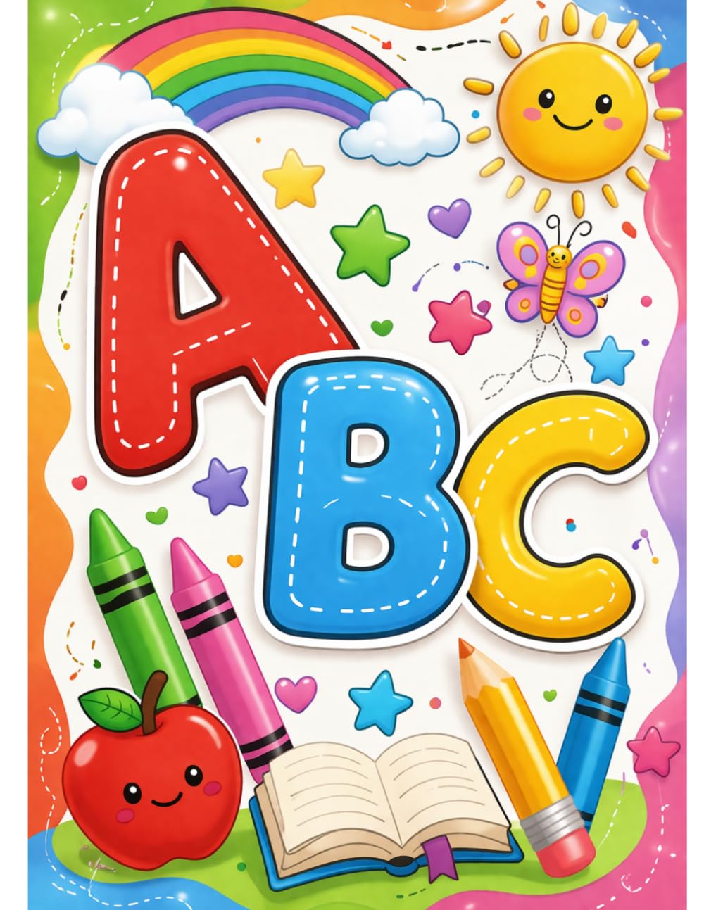 ABC Coloring Book for Kids: Fun and Easy Alphabet Learning with Cute Animals, Objects, and Shapes