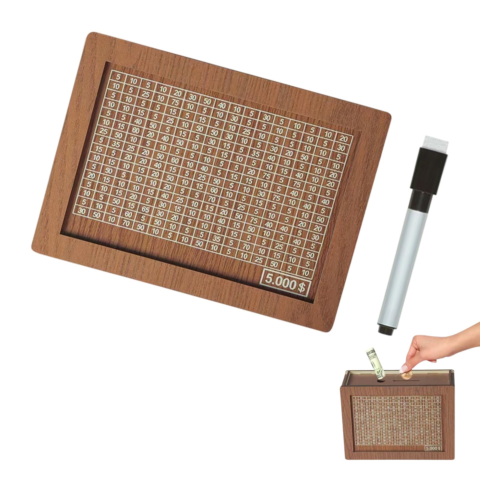 Coin Storage Box Featuring Display Perfect for Household Budget Wooden Money Box with Counter