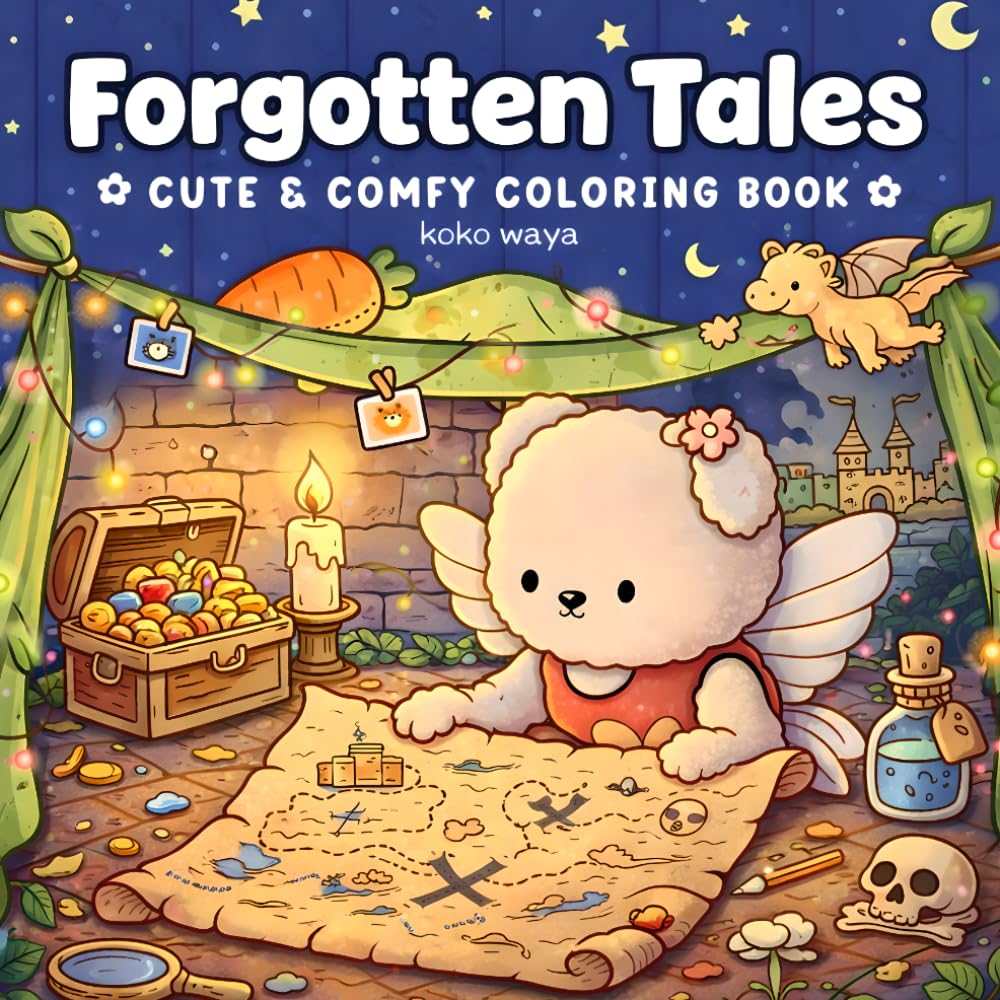 forgotten tales coloring book: Whimsical Fantasy Creatures Magical Adventure for Kids 4+ Relaxation Creativity Imagination