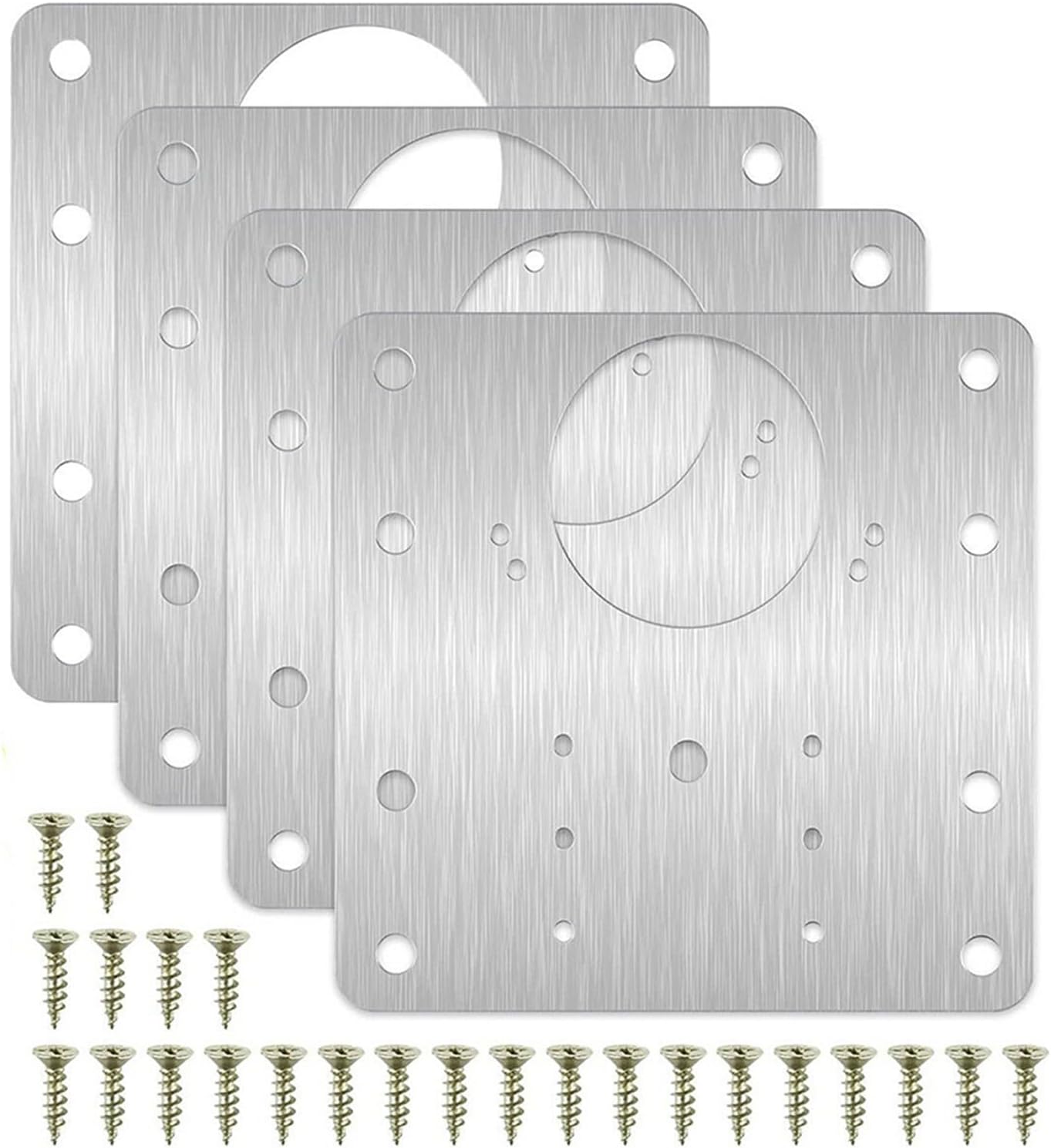 2/4/10pcs Hinge Repair Plate Kit Kitchen Cupboard Door Hinge Mounting Plate Furniture Door Hardware Cabinet Door Fixing Repair(2pc)