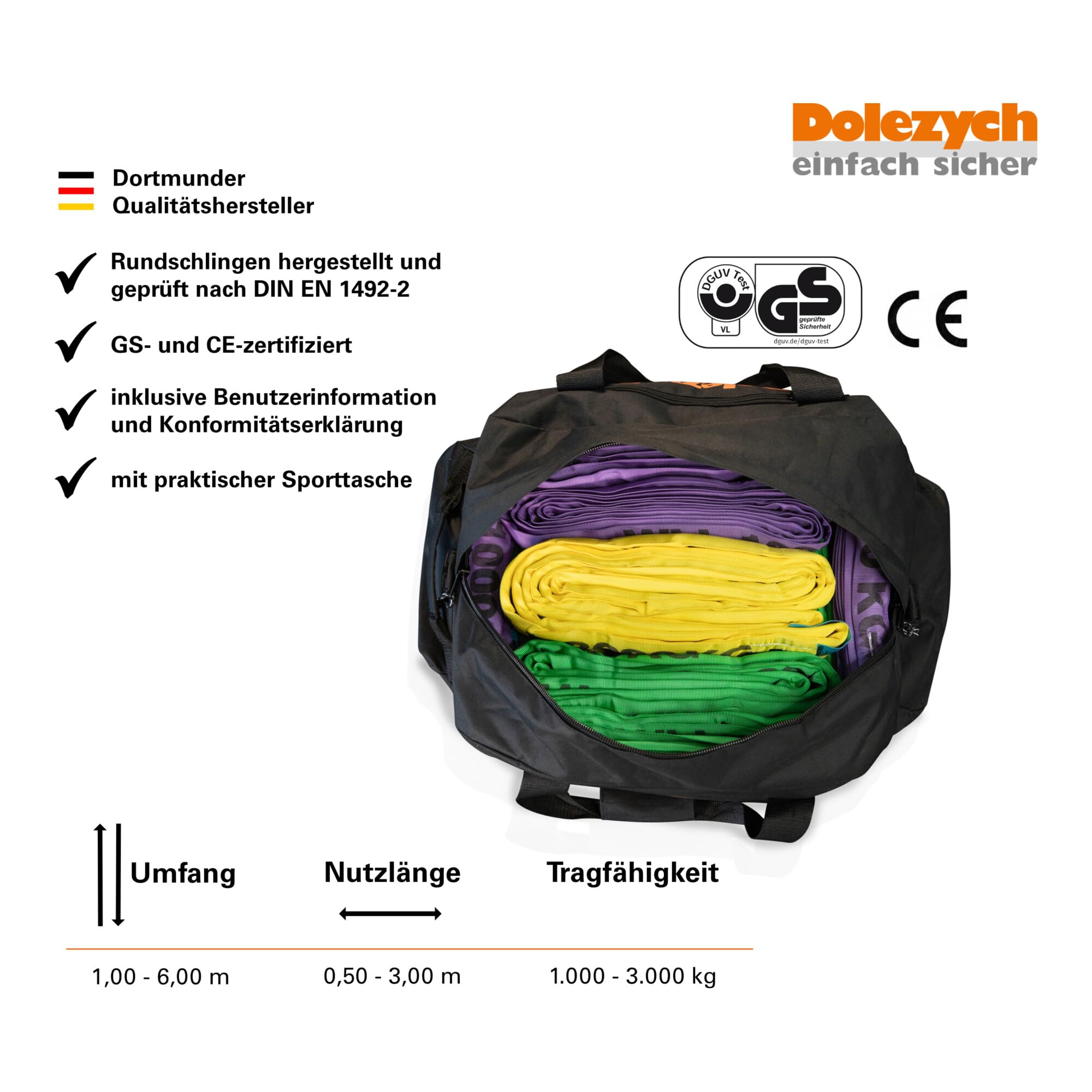 Dolezych PES-Rundschlingen-Paket in Sporttasche
