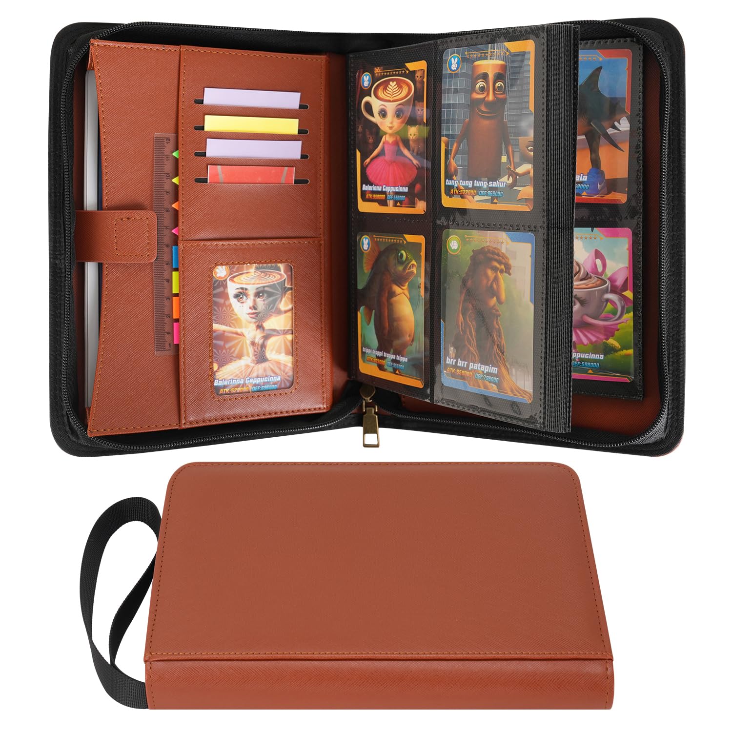 Wonderpool Card Binder A5 Album Zippered 4-Pocket Trading for 240 Cards