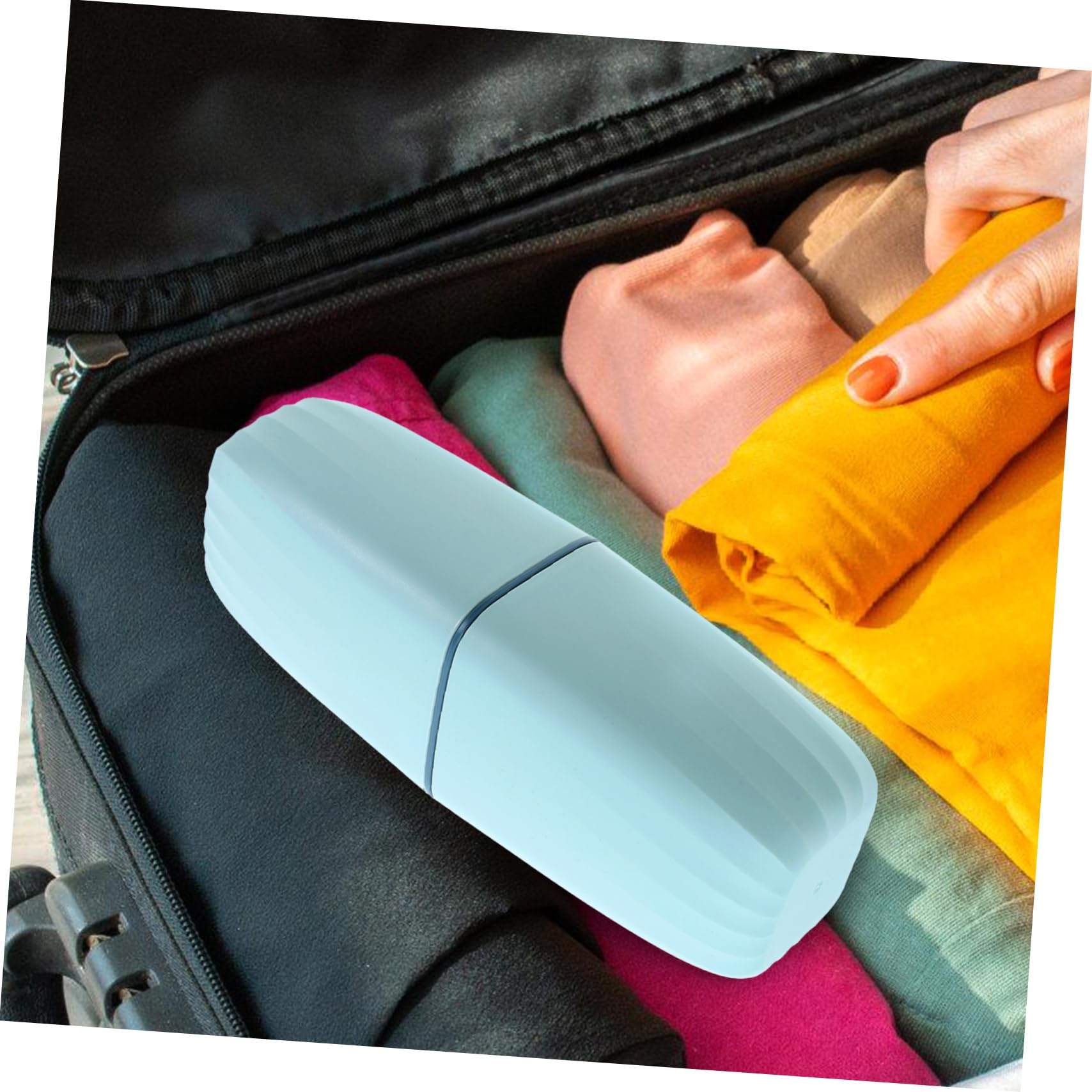 Healvian 5pezzi Porta Spazzolino Da Viaggio Con Contenitore Per Dentifricio Pratico e Compatto Per Viaggi Campeggio e Uso Quotidiano Design Semplice e Resistente