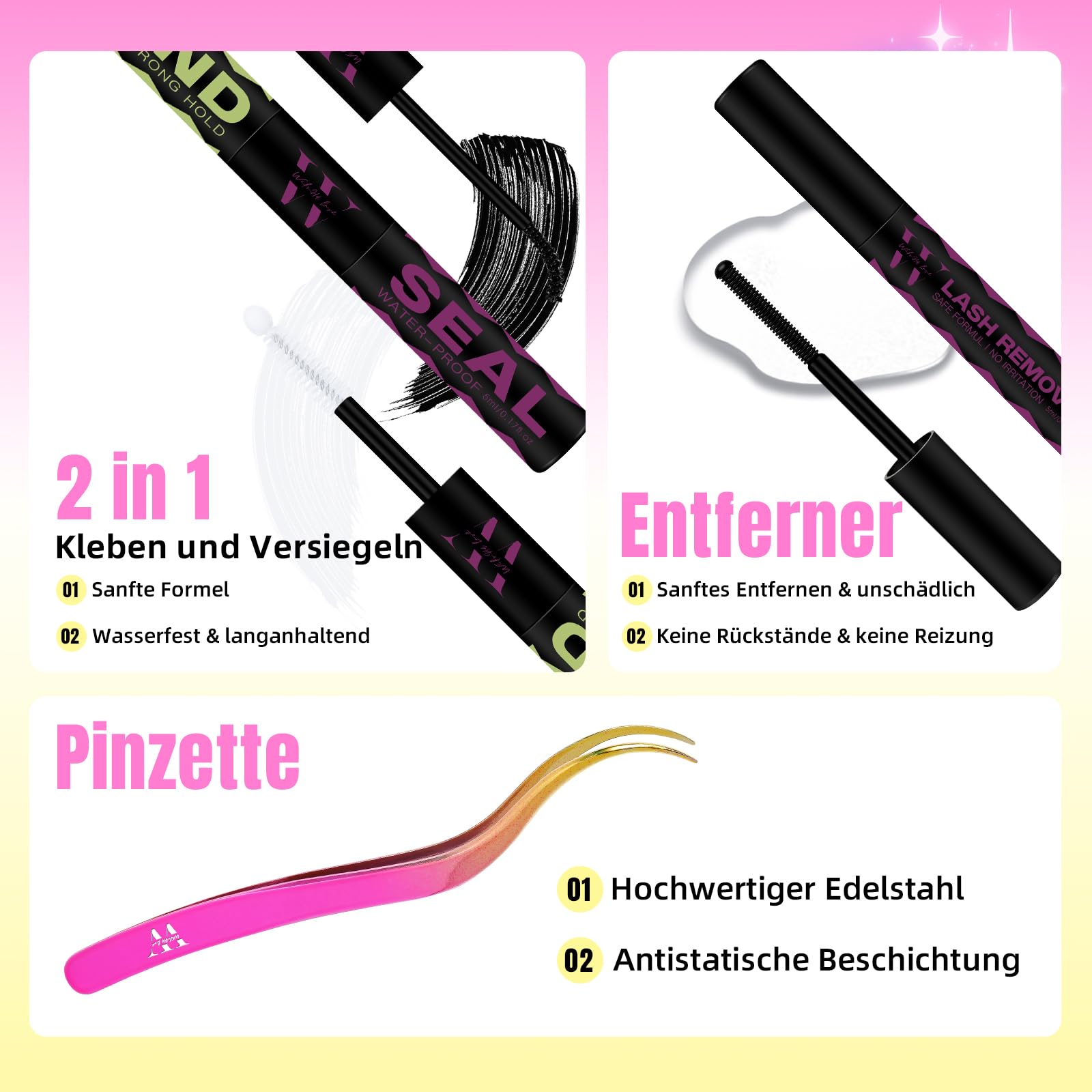 Wimpern Extensions Set Wispy Lash Extension Set 144 Stück Wimpernverlängerung Set 10-16mm D-Wimperncluster(2Style, Babe&Baby KIT)