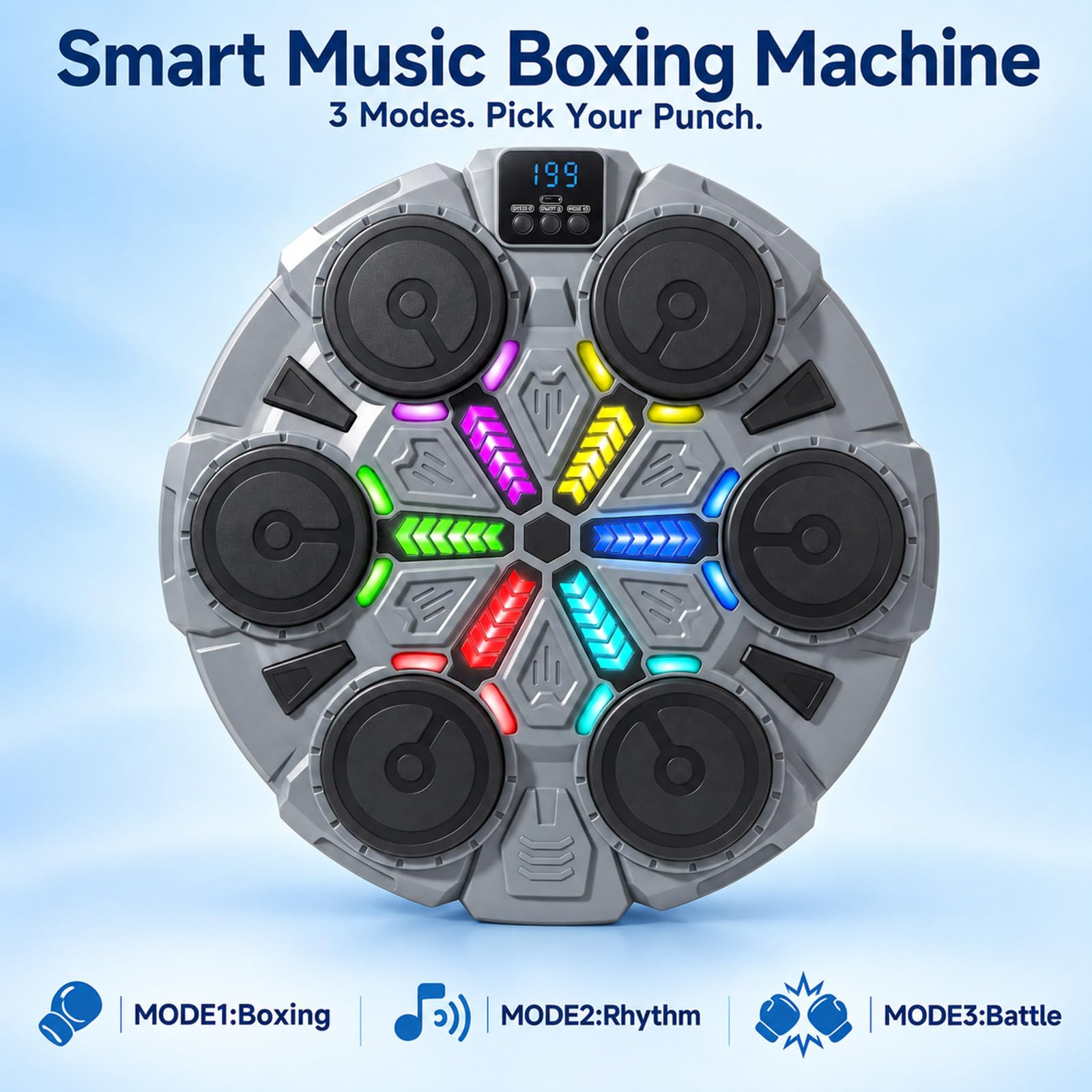 Musik-Boxmaschine, interaktives Wand-Box-Zielgerät mit Bluetooth, für Kinder, Erwachsene, Teenager, Alter 6, 7, 8–14+