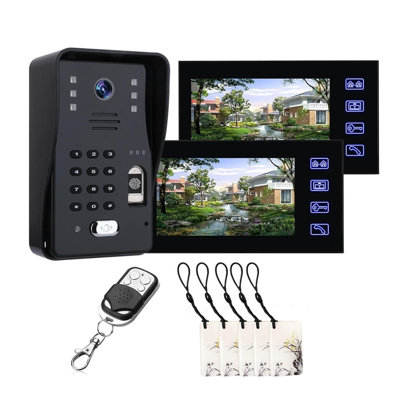 Interphone vidéo biométrique haut de gamme avec caméra CCTV de surveillance