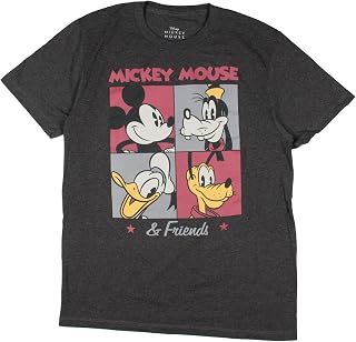 Disney Mens' Mickey Mouse and Friends Goofy Donald Duck Pluto Squares T-Shirt