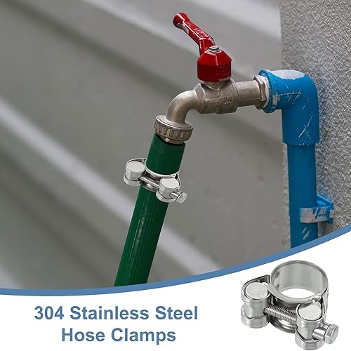 Miniatura 5 de PATIKIL Abrazadera de manguera con perno en T de 0.787-0.866 in, paquete de 2 abrazaderas de tubo intercooler de acero inoxidable 304 para tubo de