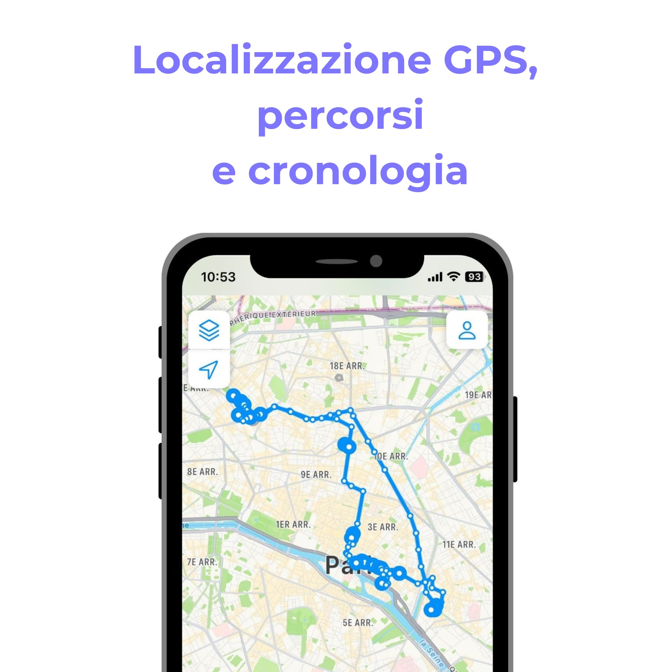 Invoxia Mini GPS Tracker - Localizzatore GPS impermeabile con avvisi antifurto in tempo reale - Durata della batteria fino a 3 mesi - Abbonamento di 1 anno incluso - Piccolo e leggero