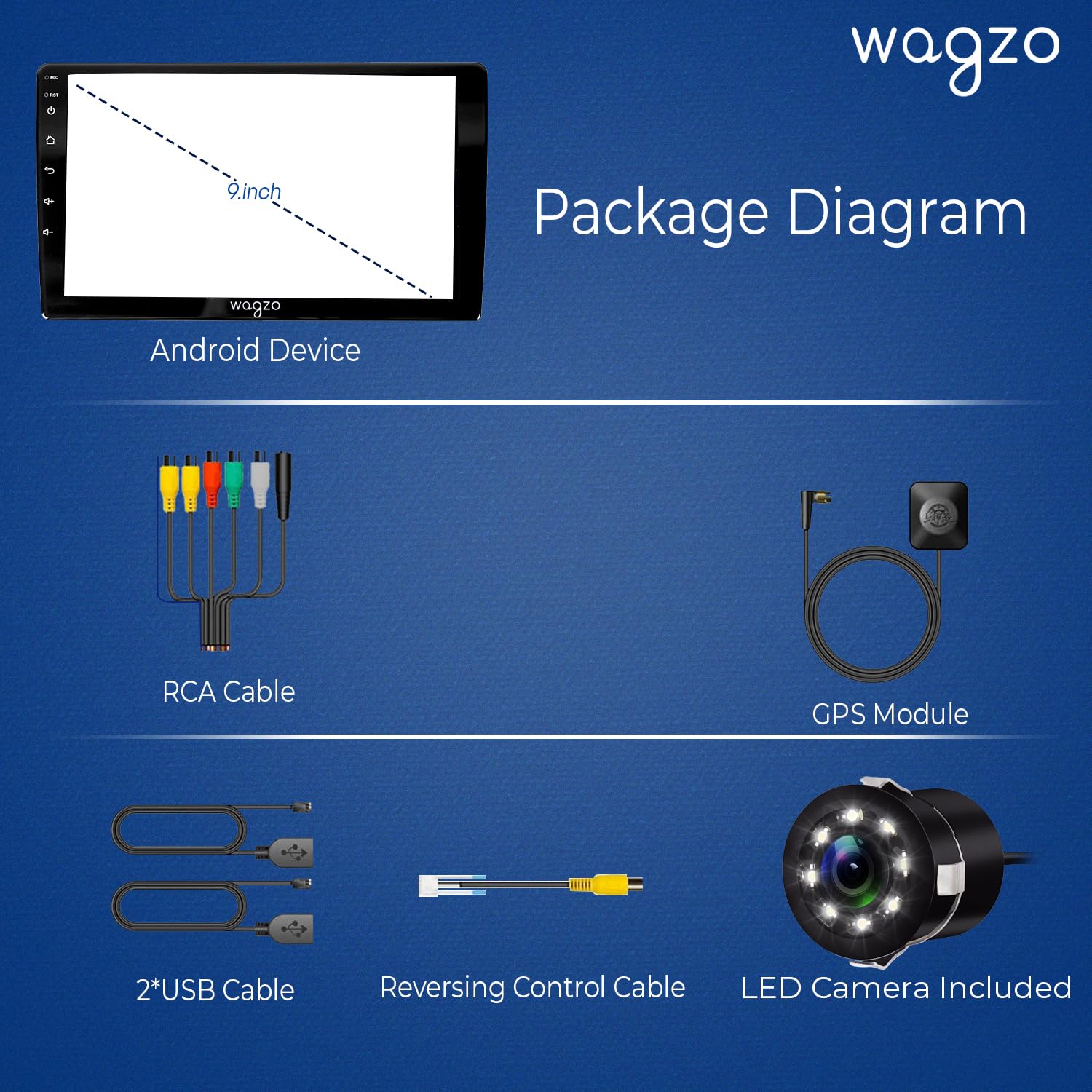 Wagzo Car Android System Touch Screen 9 Inch|TS7 Player|2GB/32GB|4th Gen|4Core|IPS Display|GPS&Bluetooth|WiFi&FM|Steering Control|Wireless Android Auto & Car Play — Amazon image 6