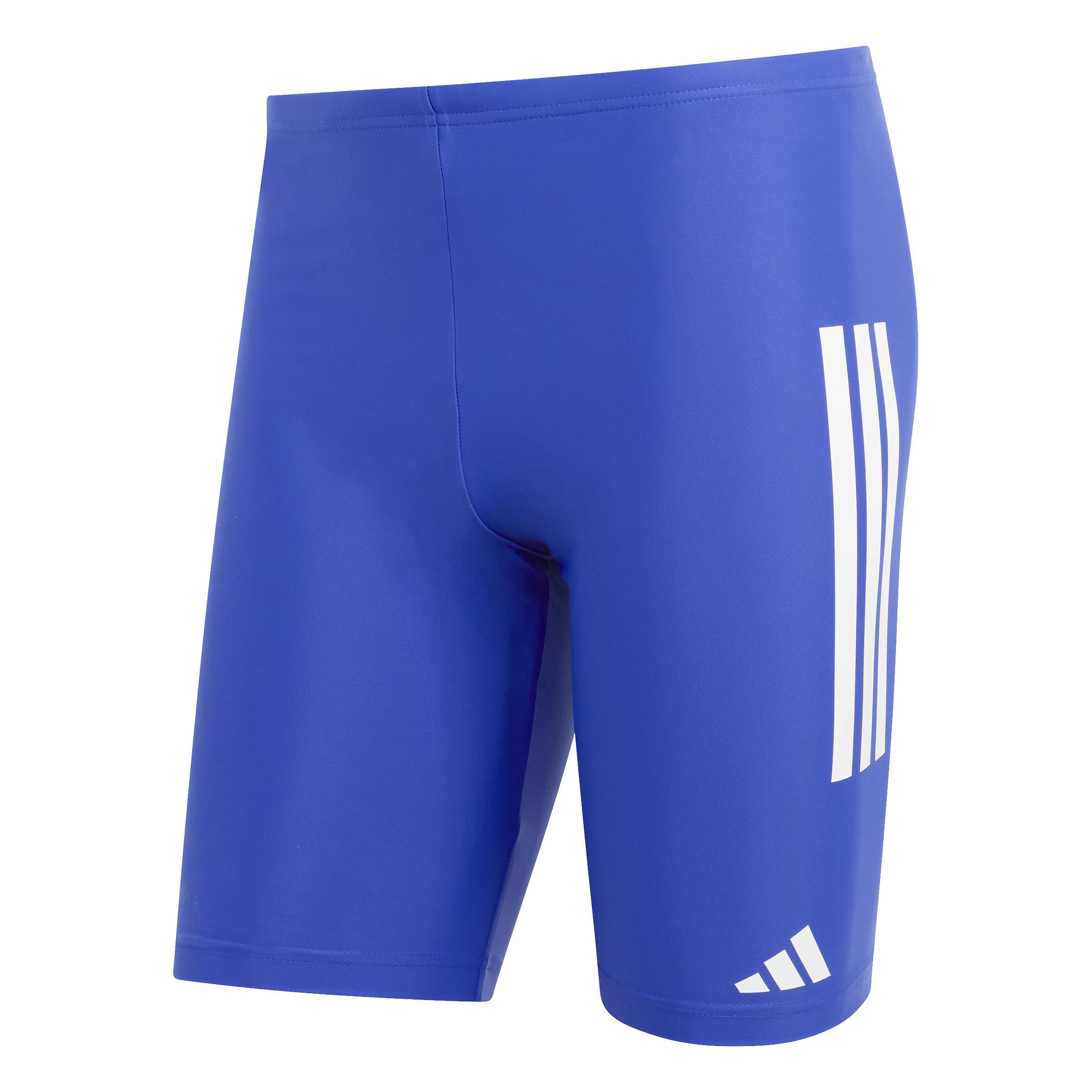 adidas Men's 3 Stripes Swim Jammers 8 INCH, semi Lucid Blue/White, 36