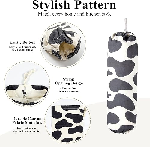 Miniatura 2 de TOGETRUE Organizador de bolsas de plástico, dispensador de montaje en pared, almacenamiento de comestibles resistente, soporte de compras colgante