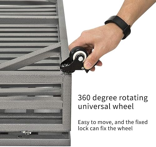 Miniatura 7 de SMONTER - Jaula para perros resistente de 38 pulgadas con ruedas, corralito de metal sólido para mascota con dos cerraduras para evitar escapes,