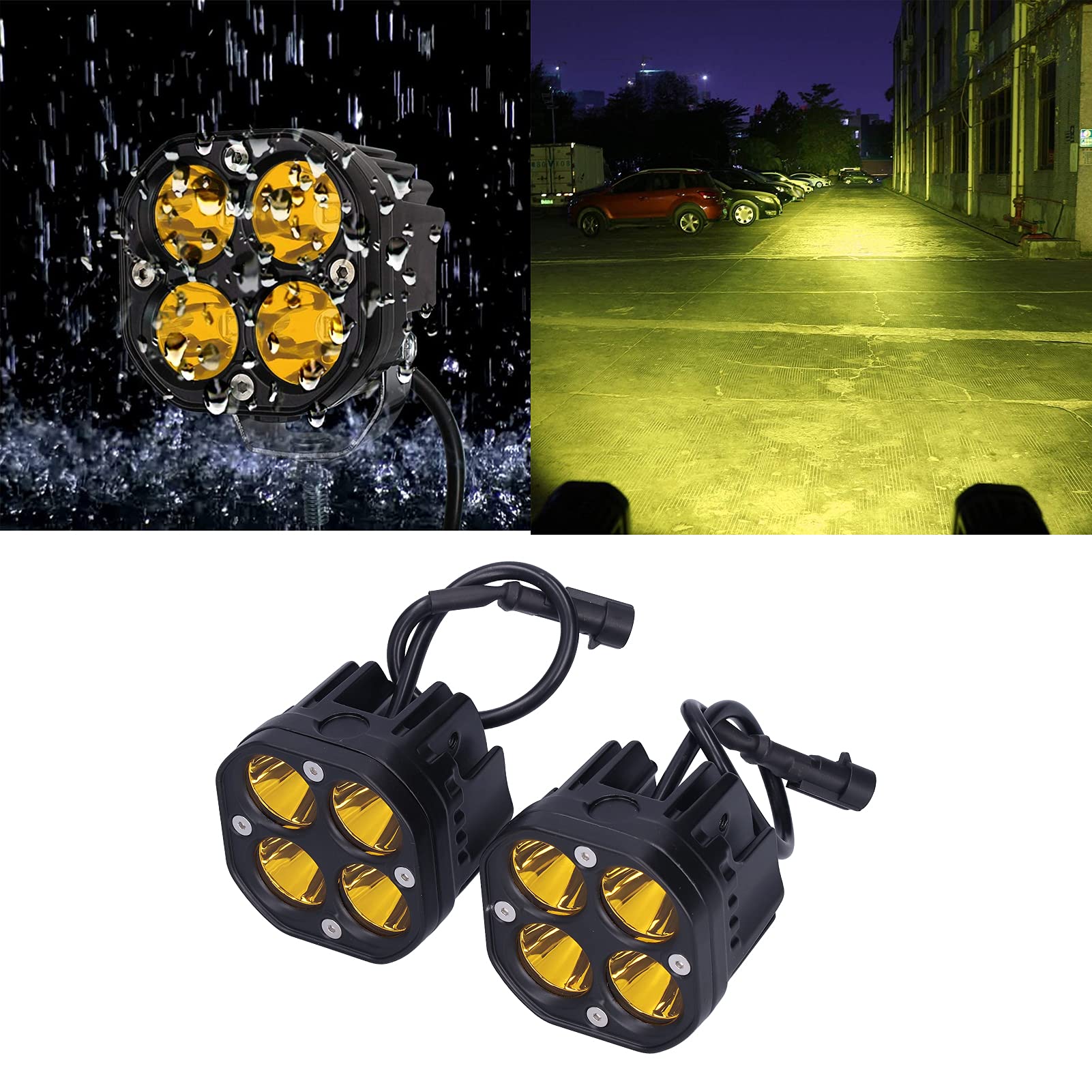 Fendinebbia da guida da 3 pollici 40W 6000K Faretto LED giallo universale per moto fuoristrada UTV 10V-30V