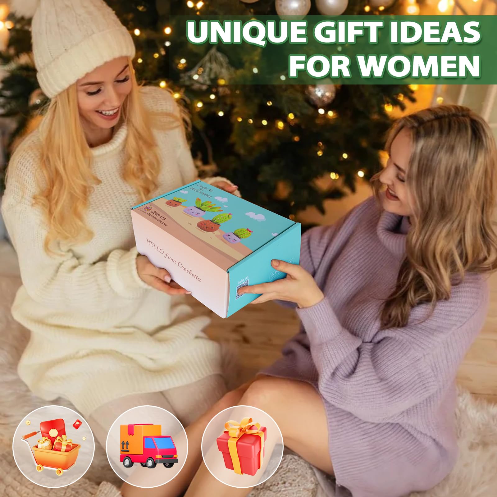 Kit de ganchillo para principiantes, kit de inicio de ganchillo con tutoriales en video paso a paso, kit de ganchillo para principiantes para adultos, niños, mujeres y hombres, kit completo incluido